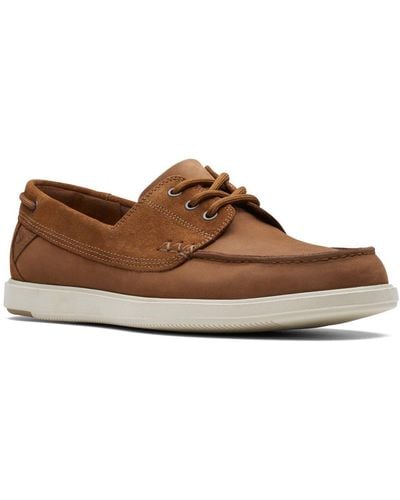Clarks Bratton Boat Shoes - Brown