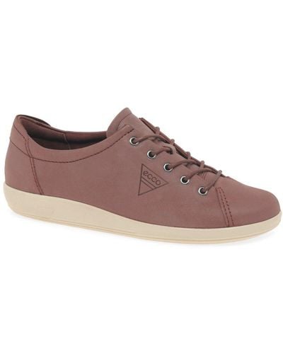 Ecco Soft 2 Lace Trainers - Brown
