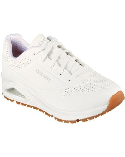 Skechers Relaxed Fit: Uno Sr Safety Trainers - White