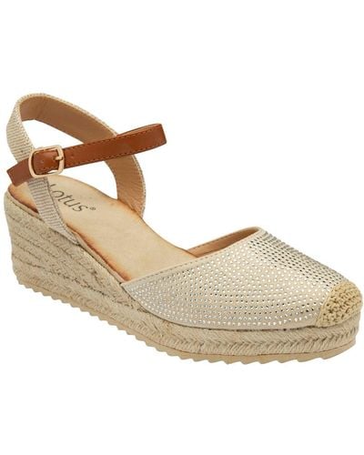 Lotus Bianka Espadrille Wedges - Metallic