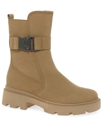 Gabor Pebble Ankle Boots - Natural