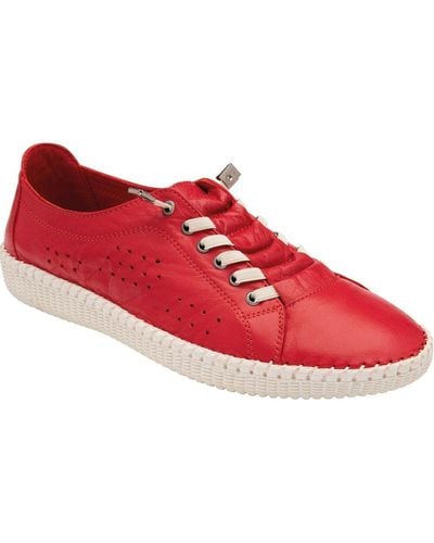 Lotus Kamari Lace Up Shoes - Red