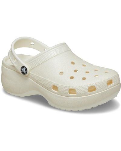 Crocs™ Classic Platform Glitter Clogs - White