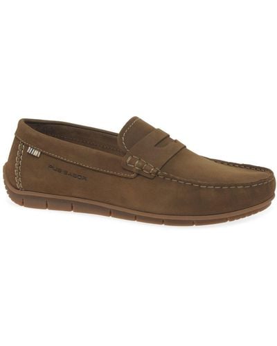 Gabor Port Penny Style Loafers - Brown