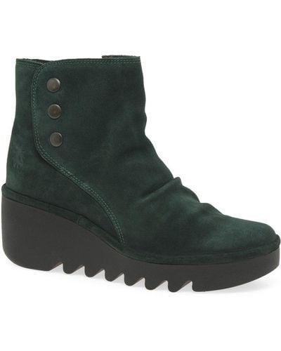 Fly London Brom Ankle Boots - Green