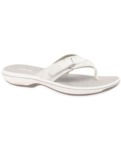 Clarks Brinkley Sea Toe Post Sandals - White