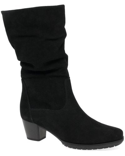 Gabor Oslo Calf Length Boots - Black