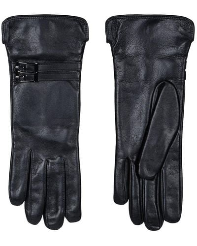Lakeland Leather Twin Buckle Large Gloves - Black
