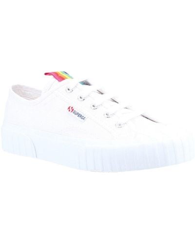 Superga Stripe Rainbow Sneakers - White