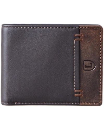 Lakeland Leather Stitch Leather Bi-fold Wallet - Grey