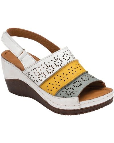 Lotus Neylan Wedge Sandals - Metallic