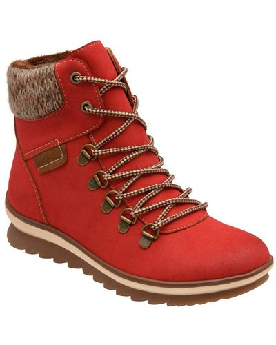 Lotus Libby Ankle Boots - Red
