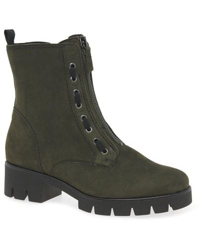Gabor Banter Ankle Boots - Green