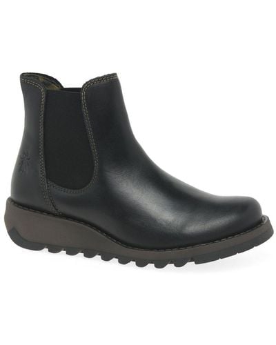 Fly London Salv Casual Ankle Boots - Black