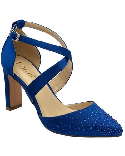 Lotus Leona Strappy Court Shoes - Blue