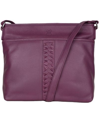 Lakeland Leather Farlam Messenger Bag - Purple