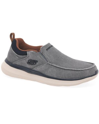 Skechers Delson 2.0 Larwin Mens Canvas Shoes - Grey
