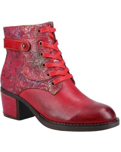Riva Musa Ankle Boots - Red
