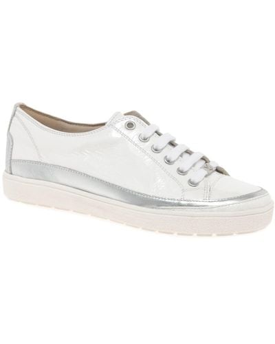 Caprice Star Casual Lace Up Sneakers - White