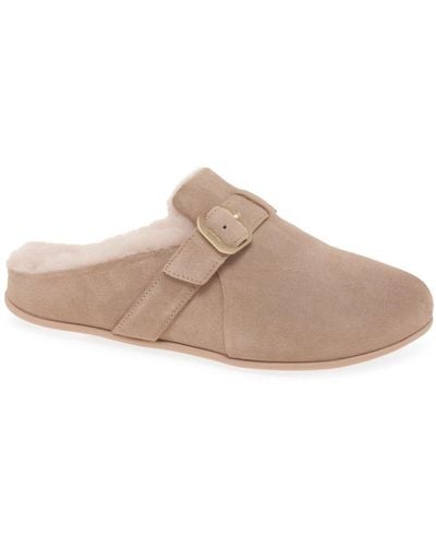 Fitflop Fitflop Chrissie Adjustable Lined Slippers - Natural