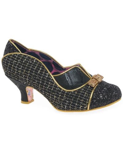 Irregular Choice Hold Up Wide Fit Court Shoes - Black