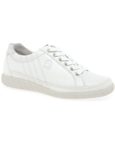 Gabor Amulet Wide Fit Leather Trainers - White