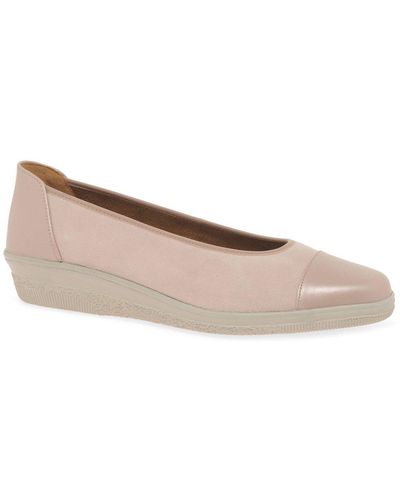 Gabor Petunia Accent Low Heeled Court Shoes - Natural