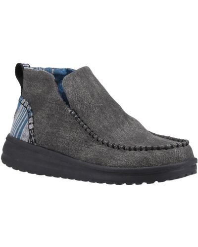 Hey Dude Denny Heavy Canvas Ankle Boots - Black