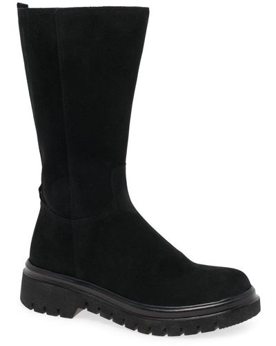 Gabor Cheel Calf Length Boots - Black