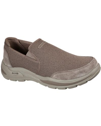 Skechers Arch Fit Motley Ratel Slip On Shoes - Brown