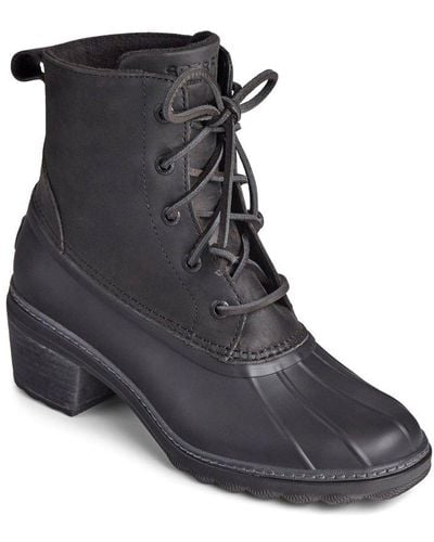 Sperry Top-Sider Saltwater Heel Fashion Ankle Boots - Black