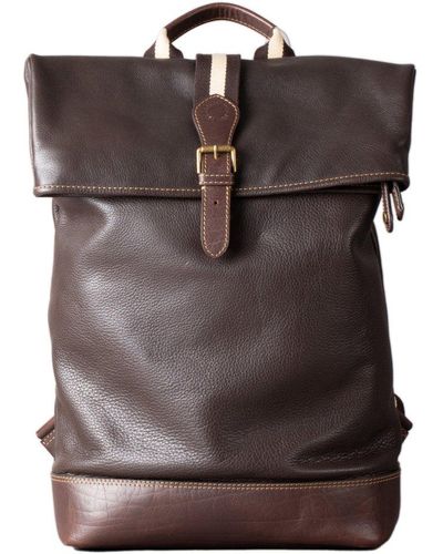 Lakeland Leather Kelsick Leather Rolltop Backpack - Brown