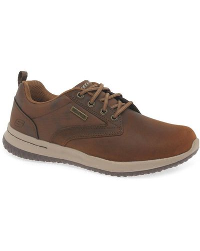 Skechers Delson Antigo Waterproof Shoes - Brown
