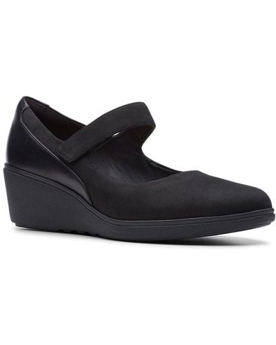 Clarks Un Tallara Ivy Womens Wedge Heel Shoes - Black