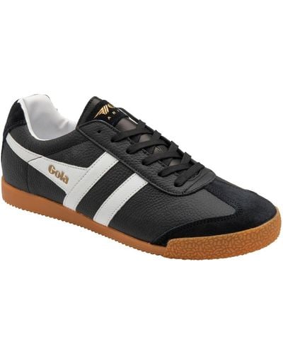 Gola Harrier Leather Trainers - Black