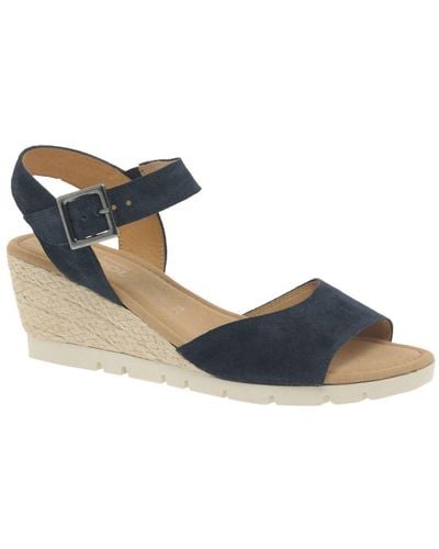 Gabor Nieve Wedge Heel Sandals - Blue