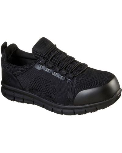Skechers Synergy Omat Safety Sneaker Size: 6, - Black