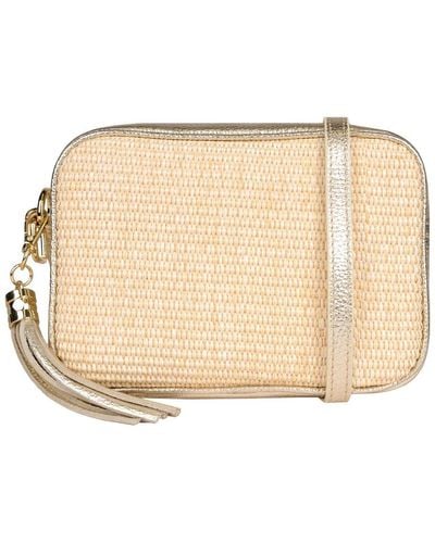 Elie Beaumont Raffia Crossbody Handbag - Natural