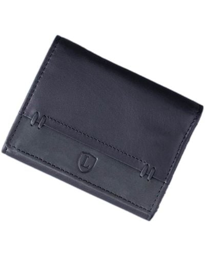 Lakeland Leather Stitch Leather Tri-fold Wallet - Blue