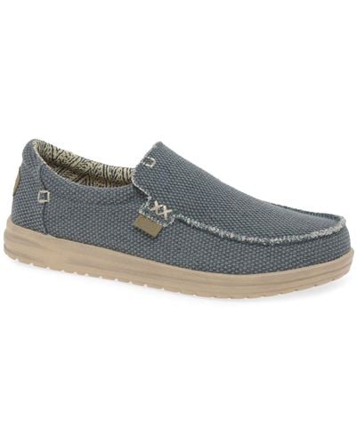 Hey Dude Mikka Braided Canvas Shoes - Blue