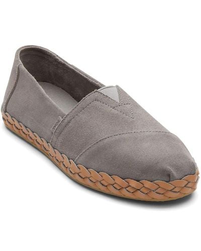 TOMS Alpargata Leather Wrap Shoes - Grey