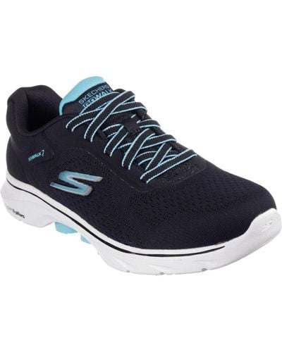 Skechers Go Walk 7 Cosmic Waves Sneakers Size: 3 - Blue