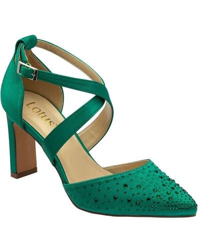 Lotus Leona Strappy Court Shoes - Green