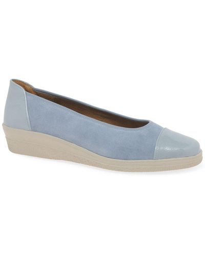 Gabor Petunia Accent Low Heeled Court Shoes - Blue