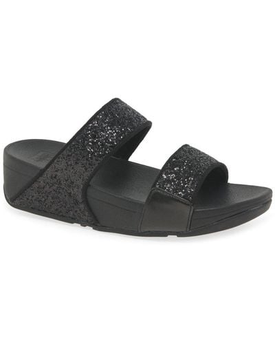 Fitflop Fitflop Lulu Glitter Slide Sandals - Black