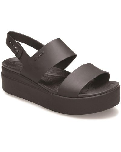 Crocs™ Brooklyn Low Wedge Sandals - Black