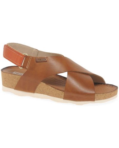 Pikolinos Castell Wedge Heel Sandals - Brown