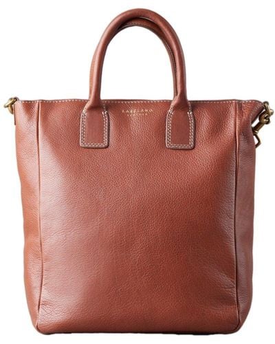 Lakeland Leather Torver Leather Crossbody Tote Bag - Red
