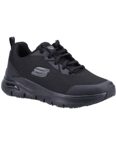Skechers Work Arch Fit Sr Sneakers Size: 3, - Black