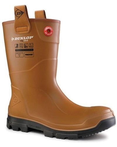 Dunlop Purofort Rigpro Full Safety Wellingtons - Brown